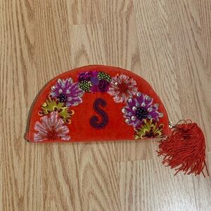 Anna Harlow Russo Anthropologie “S” Embroidered Purse
